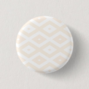 Beige en witte diamantpatroon ronde button 3,2 cm