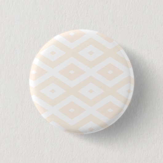 Beige en witte diamantpatroon ronde button 3,2 cm (Voorkant)