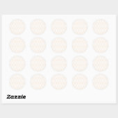 Beige en witte diamantpatroon ronde sticker (Vel)