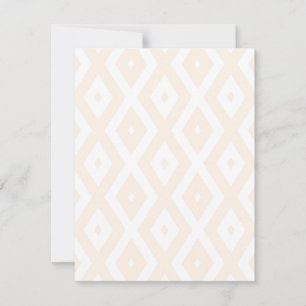 Beige en witte diamantpatroon RSVP kaartje