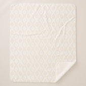 Beige en witte diamantpatroon sherpa deken (Voorkant)