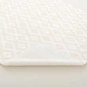 Beige en witte diamantpatroon sherpa deken (3/4)