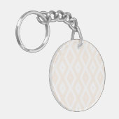 Beige en witte diamantpatroon sleutelhanger (Voorkant Links)