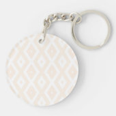 Beige en witte diamantpatroon sleutelhanger (Achterkant)