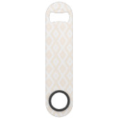 Beige en witte diamantpatroon speed flessenopener (Achterkant)