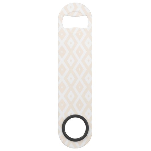 Beige en witte diamantpatroon speed flessenopener (Voorkant)