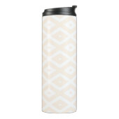Beige en witte diamantpatroon thermosbeker (Gedraaid links)