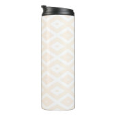 Beige en witte diamantpatroon thermosbeker (Geroteerd rechts)