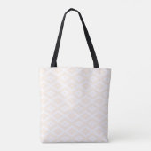 Beige en witte diamantpatroon tote bag (Achterkant)