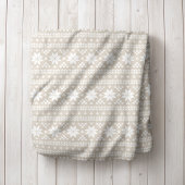 Beige en witte Fair Isle Print | Vakantiedecor Sherpa Deken