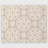 Beige en witte florale ornament. Naadloze patterna Cadeaupapier (Vlak)