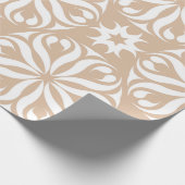 Beige en witte florale ornament. Naadloze patterna Cadeaupapier (Hoek)