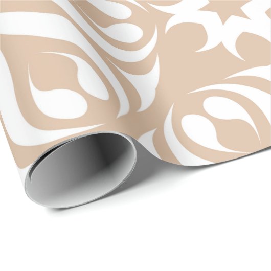 Beige en witte florale ornament. Naadloze patterna Cadeaupapier (Rol Hoek)