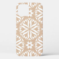 Beige en witte florale ornament. Naadloze patterna
