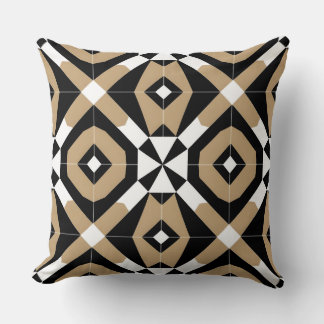 Beige en witte geometrische diamant kussen