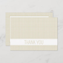 Beige en witte Gingham Plaid Gepersonaliseerd