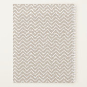 Beige En Witte Golvende Chevron Zigzag Met Naam Planner (Achterkant)