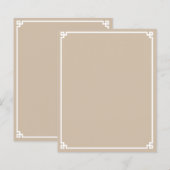 Beige en witte Griekse sleutelrand papiersheet (Voorkant / Achterkant)