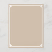 Beige en witte Griekse sleutelrand papiersheet (Achterkant)