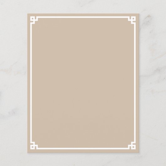 Beige en witte Griekse sleutelrand papiersheet (Voorkant)