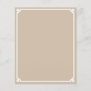 Beige en witte Griekse sleutelrand papiersheet