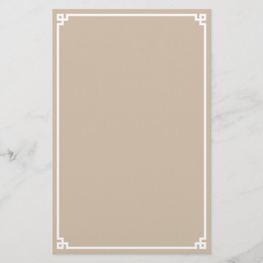 Beige en witte Griekse sleutelrand papiersheet (Voorkant)