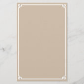 Beige en witte Griekse sleutelrand papiersheet (Achterkant)