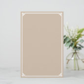 Beige en witte Griekse sleutelrand papiersheet (Staand voorkant)