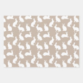 Beige en witte konijnenpatroon moderne Pasen Inpakpapier Vel (Voorkant 2)