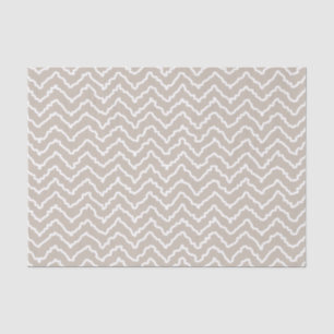 Beige en witte kronkelende chevron zigzag patroon tissuepapier