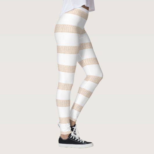 Beige en Witte Leggings (Rechts)