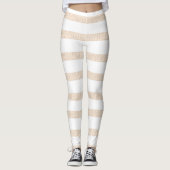 Beige en Witte Leggings (Voorkant)