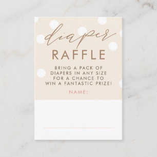Beige en Witte Luierraffle Baby Shower Tickets Informatiekaartje