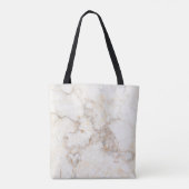 Beige en witte marmer tote bag (Achterkant)