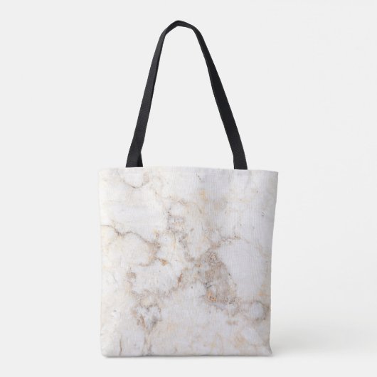 Beige en witte marmer tote bag (Achterkant)