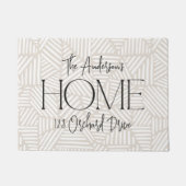 Beige en witte moderne geometrische minimal home deurmat (Voorkant)