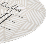 Beige en witte moderne geometrische minimal home snijplank (Hoek)