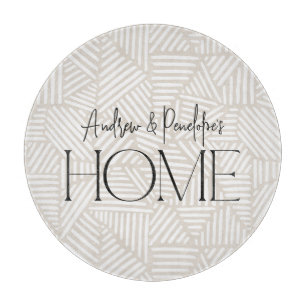 Beige en witte moderne geometrische minimal home snijplank