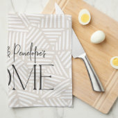 Beige en witte moderne geometrische minimal home theedoek (Quarter Fold)