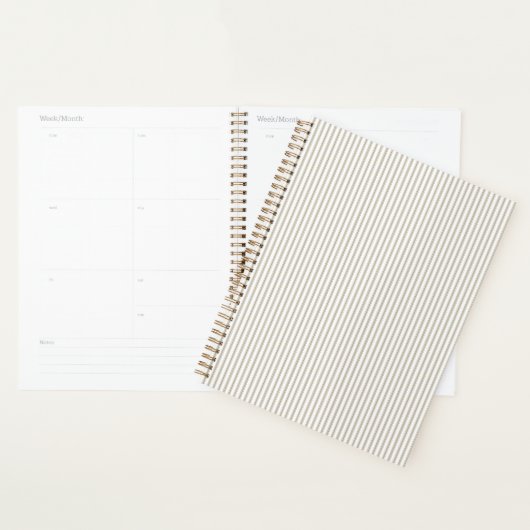 Beige en witte moderne strepen planner (Display)