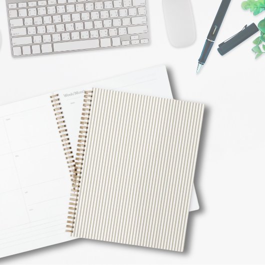 Beige en witte moderne strepen planner