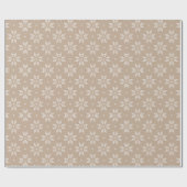 Beige en witte Nordic Snowflake Patroon | Vakantie Cadeaupapier (Vlak)