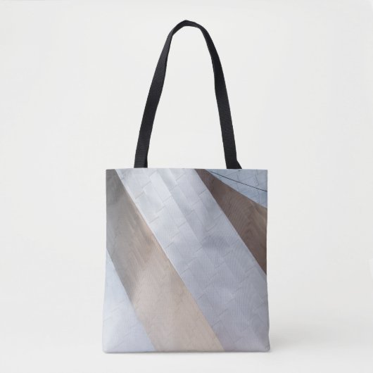Beige en witte oppervlakte tote bag (Voorkant)