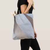Beige en witte oppervlakte tote bag (Dichtbij)