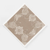 Beige en witte patronen AI-kunst Servet (Hoek)