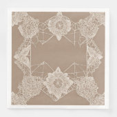 Beige en witte patronen AI-kunst Servet (Voorkant)