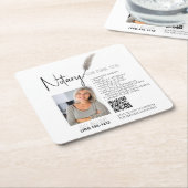 Beige en Witte QR Code Notionele promotie Kartonnen Onderzetters (Schuin)