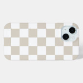 Beige en witte retro ruit Case-Mate iPhone case (Achterkant (horizontaal))