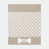 beige en witte reuen en bonen met naam fleece deken (Voorkant)