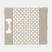 beige en witte reuen en bonen met naam fleece deken (Voorkant (Horizontaal))